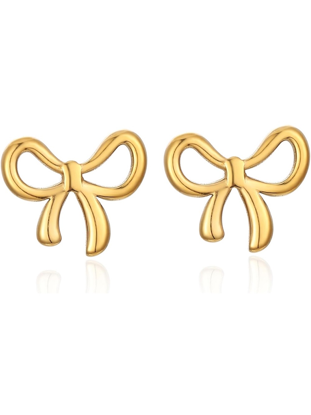 Gold Bow Stud Earrings for Kids - Cute Bow Jewelry